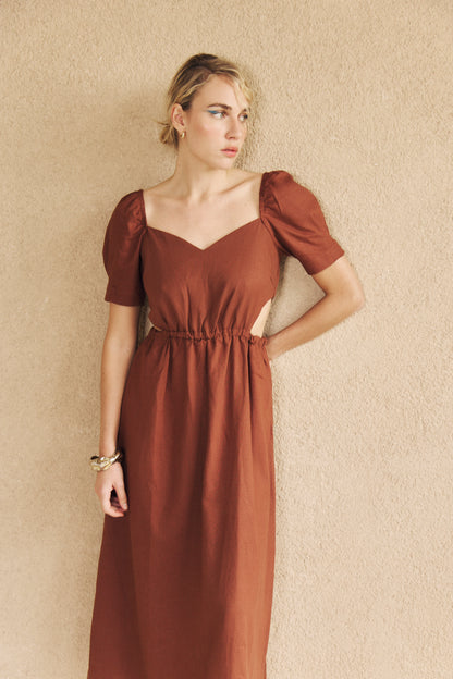 Vestido Artemisa Marron