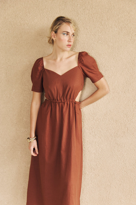 Vestido Artemisa Marron